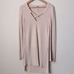 FREE PEOPLE | crisscross oversized tunic sweater